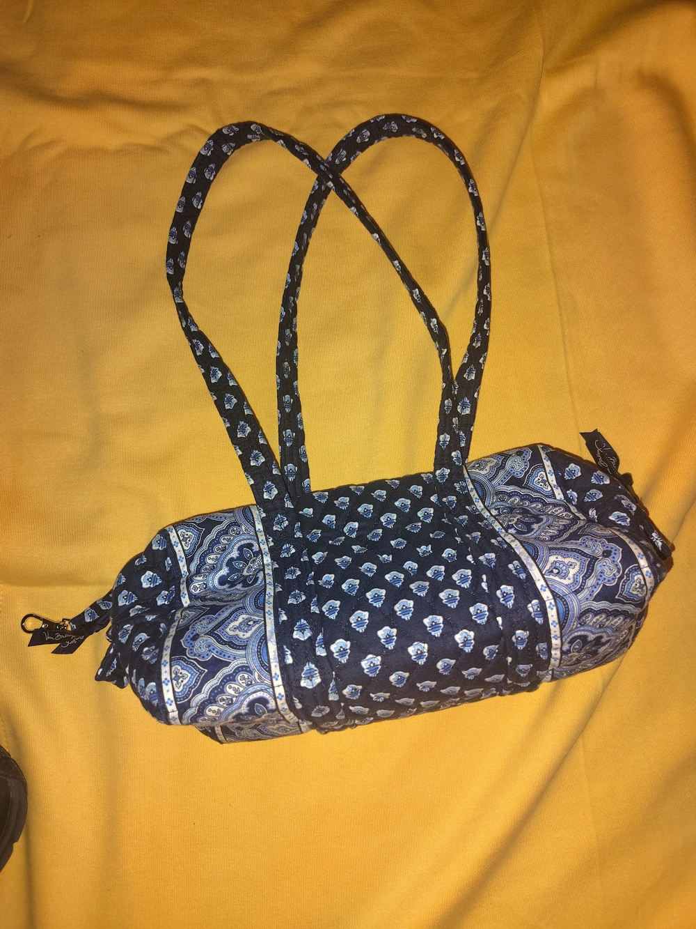 Vera Bradley Navy Blue Paisley Quilted Shoulder Bag